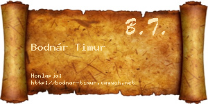 Bodnár Timur névjegykártya
